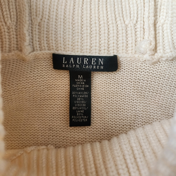 Ralph Lauren Cream Wool Blend Turtleneck Sweater - Picture 3 of 5
